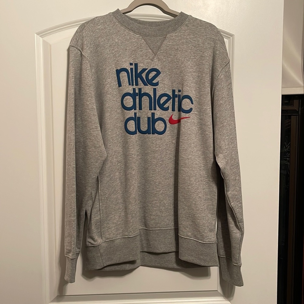 Nike Gray Sweatshirt Gray Blue Nike Athletic Club Mens Large